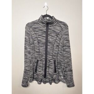 MPG Heathered‎ Gray Jacket Full zip pockets thumb holes Size Medium